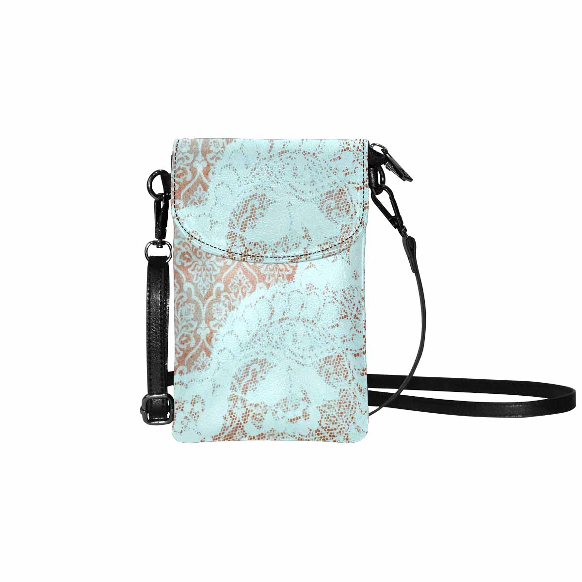 Victorian lace print cell phone purse, mobile purse, Design 23