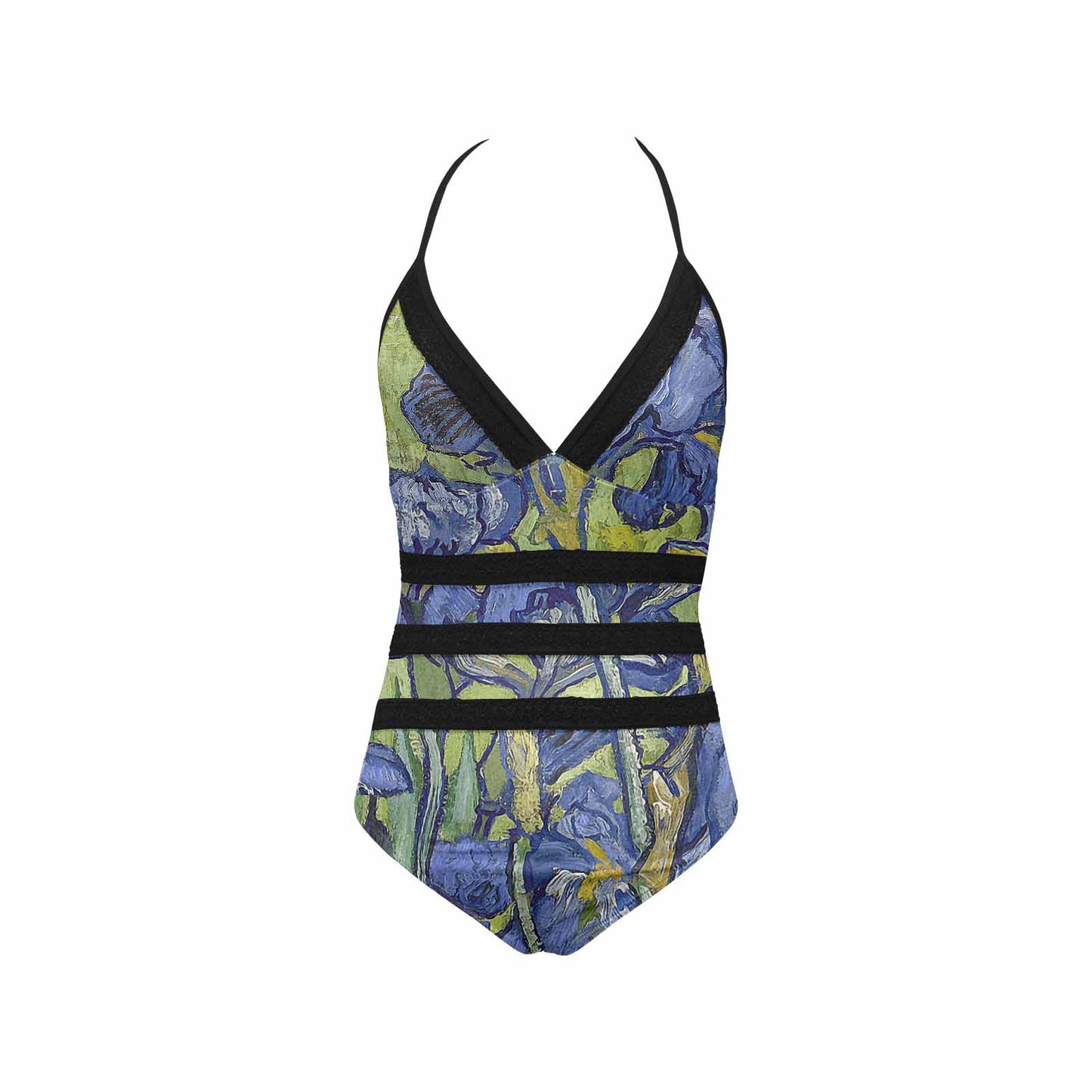 Vintage floral, vintage chest collar, one piece swim wear, Design 40