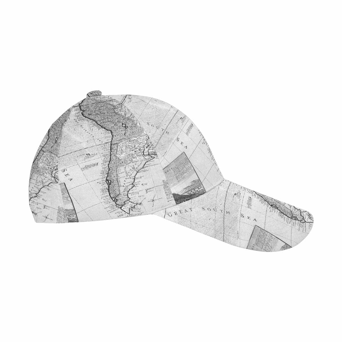 Antique Map design dad cap, trucker hat, Design 38