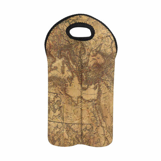 2 Bottle Antique map wine bag,Design 21