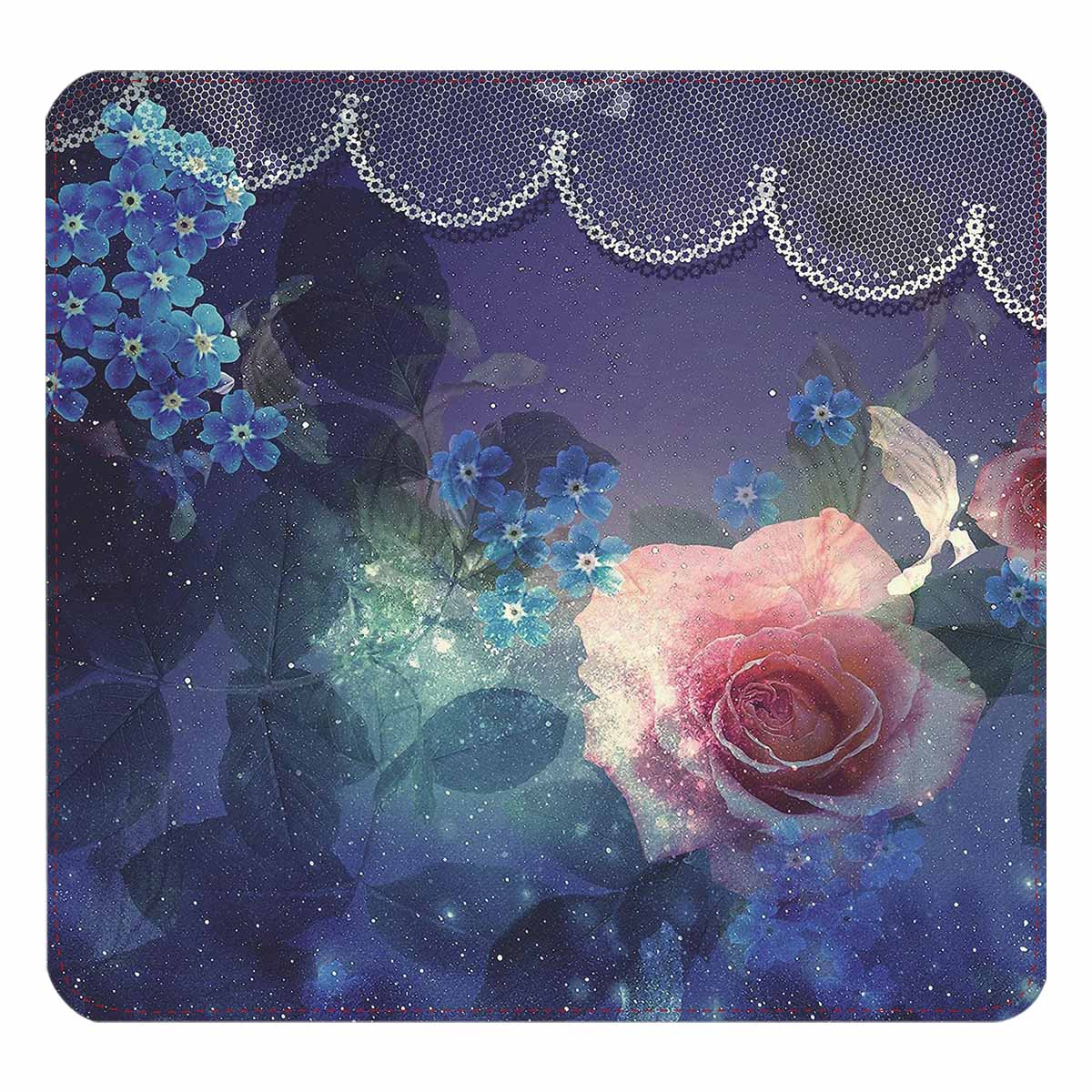 Victorian lace print womens wallet, clutch purse, red trim, design 02