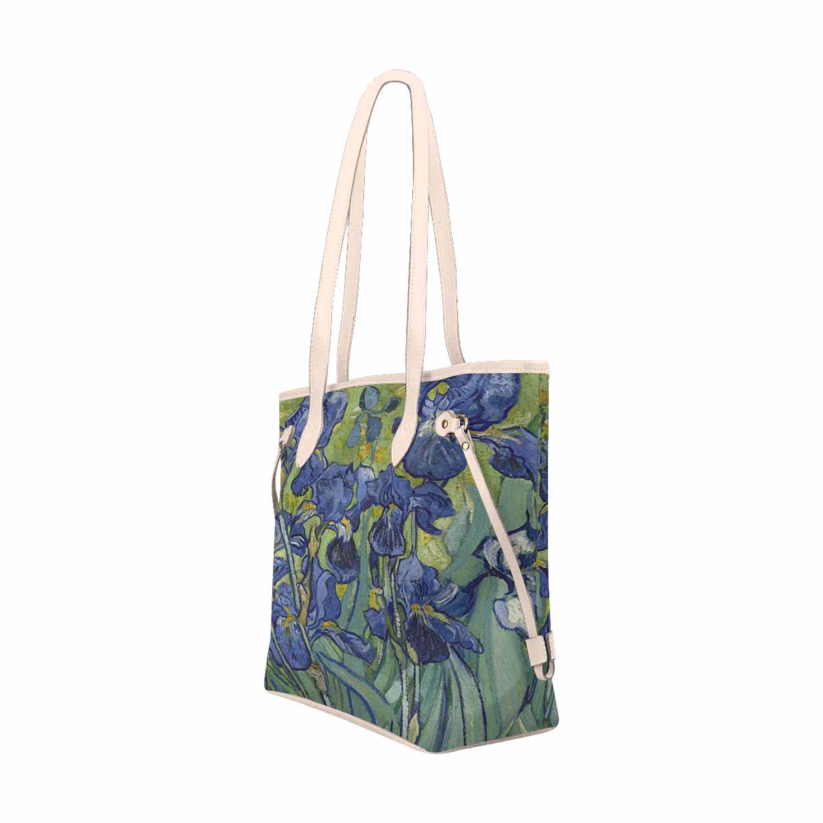 Vintage Floral Handbag, Classic Handbag, Mod 1695361 Design 40, BEIGE/TAN TRIM