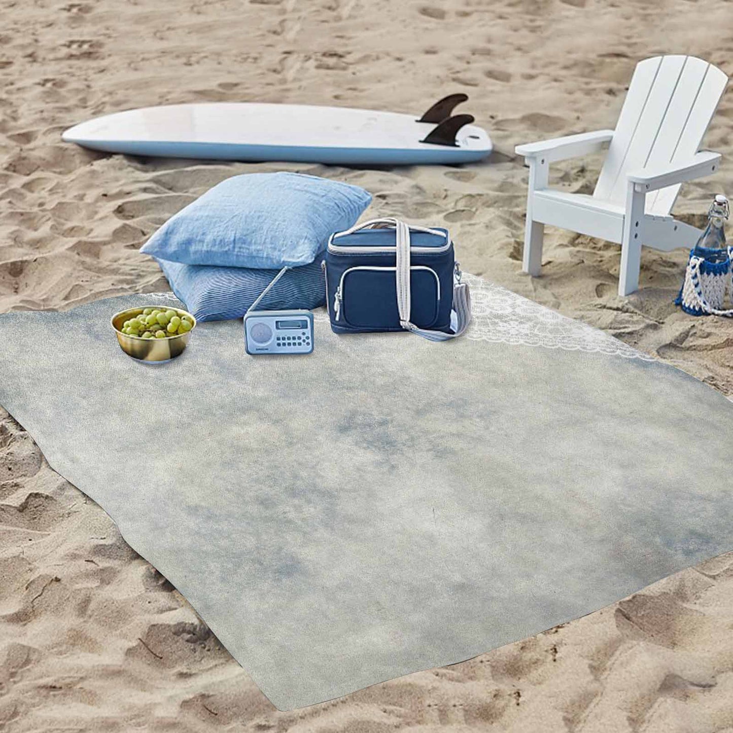 Victorian lace print waterproof picnic mat, 69 x 55in, design 36