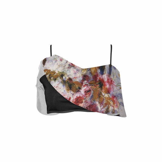 Vintage floral flounce bikini top, Design 12