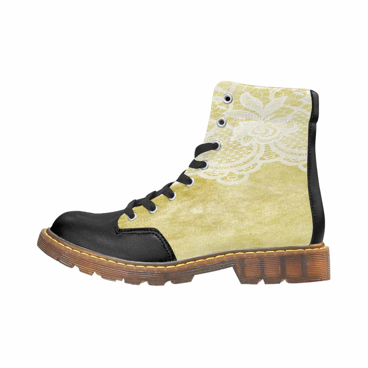 Victorian lace print, cute but tough, Winter walk about  boots, design 44