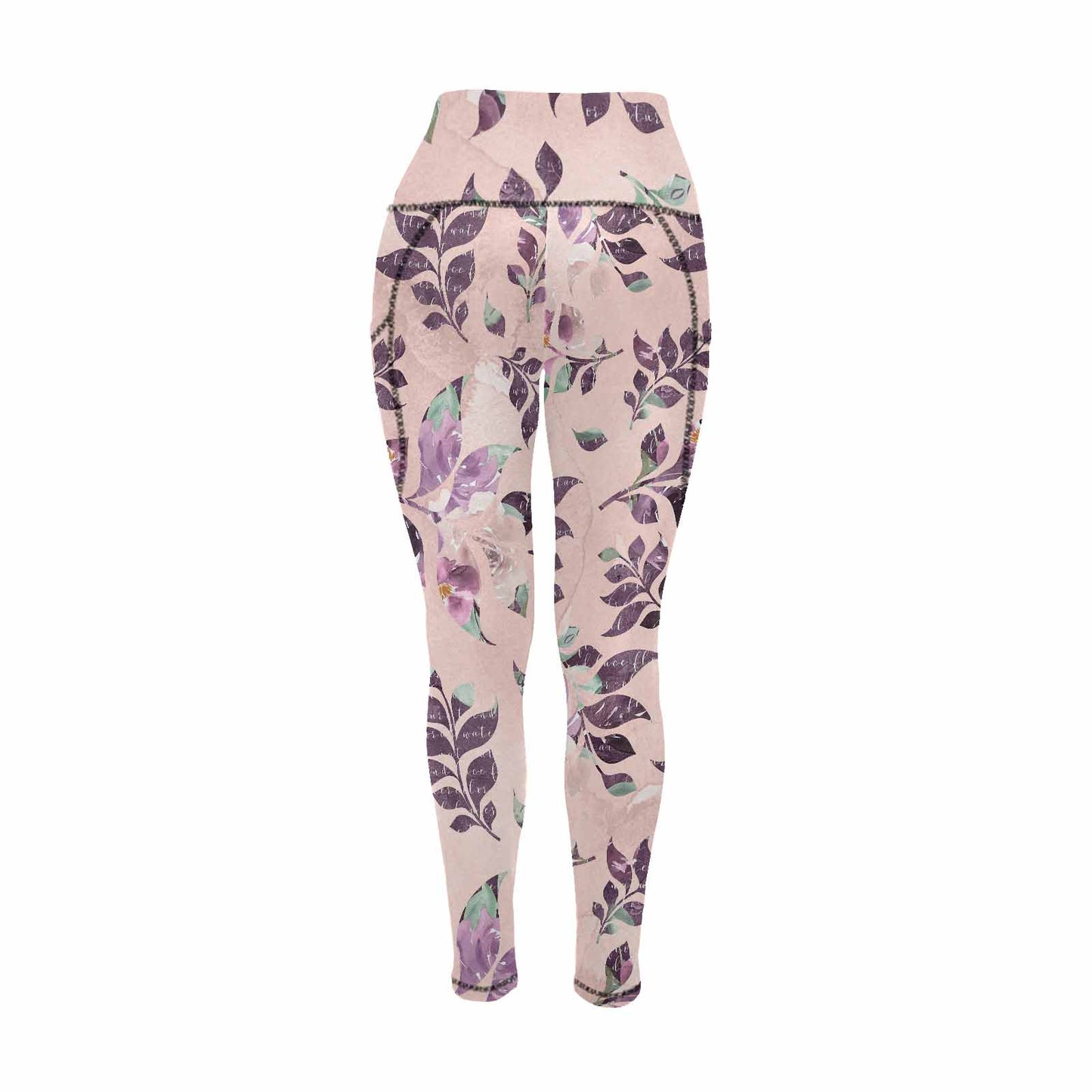 Floral 2, active wear leggings, outside surge, design 42