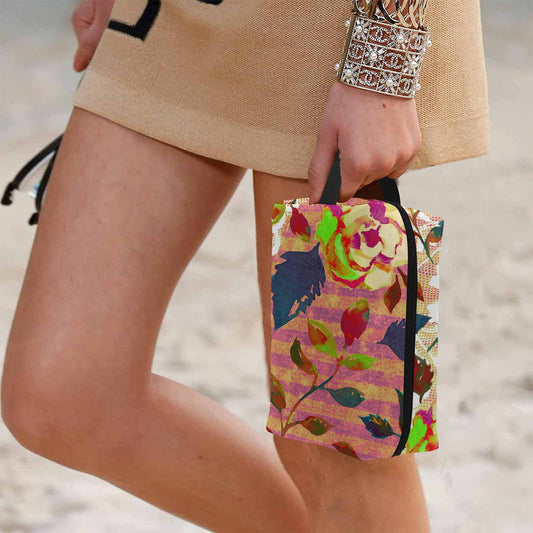 Victorian lace print toiletry comestic bag, design 22