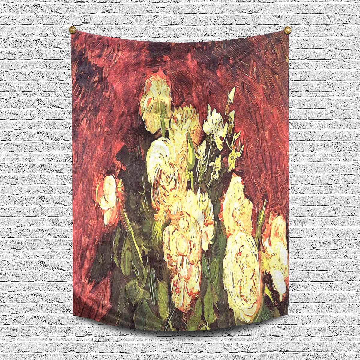 Vintage floral TAPESTRY, LARGE 60 x 80 in, Vertical, Design 27