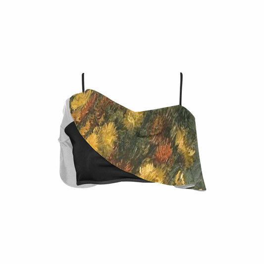 Vintage floral flounce bikini top, Design 28