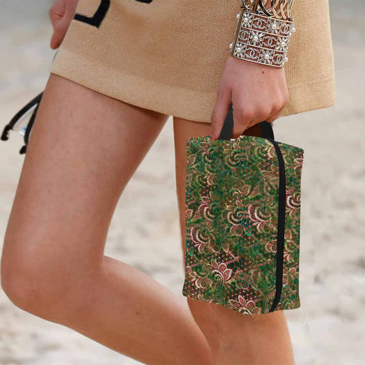 Victorian lace print toiletry comestic bag, design 34