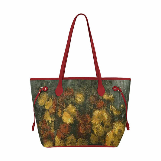 Vintage Floral Handbag, Classic Handbag, Mod 1695361 Design 28 RED TRIM