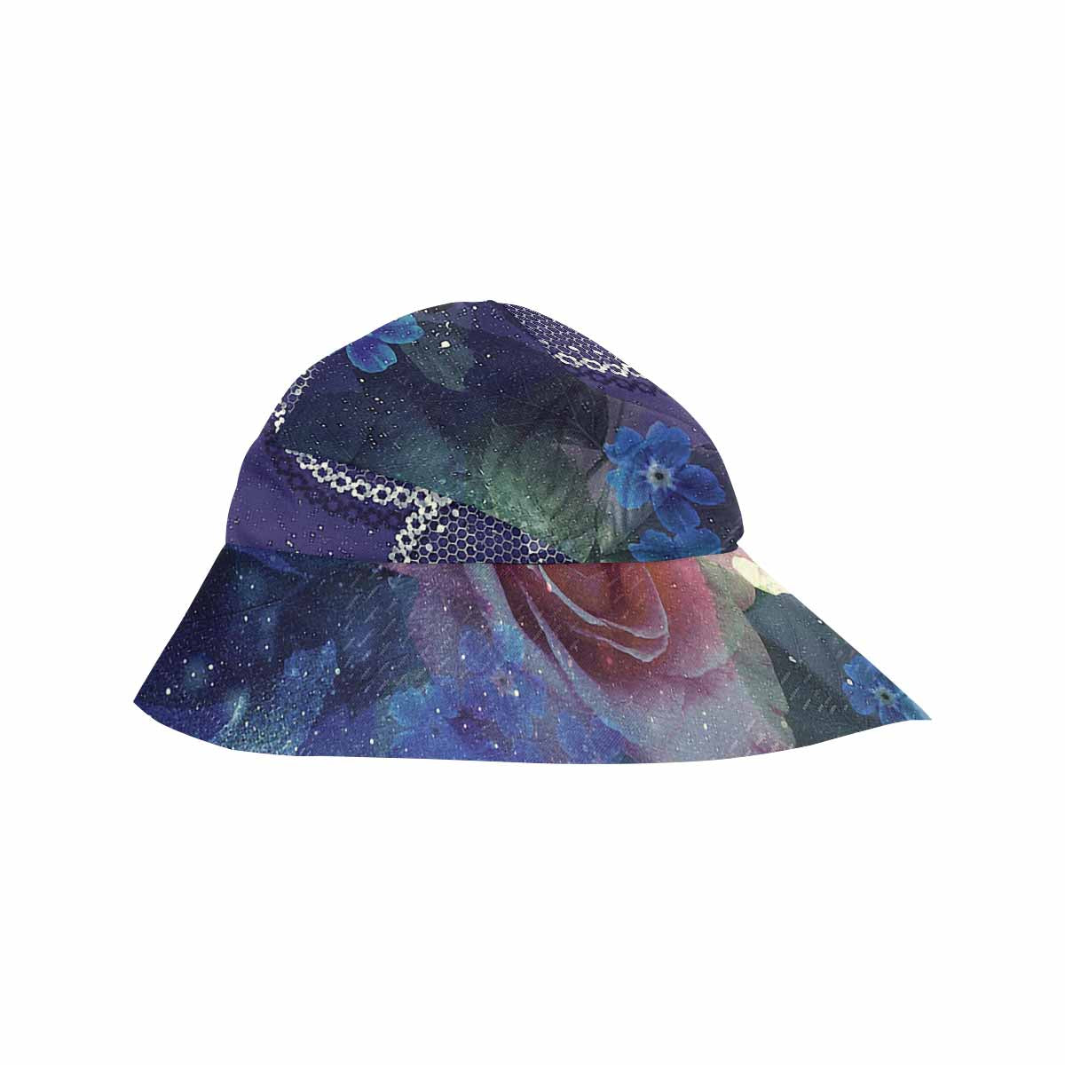 Victorian lace print, wide brim sunvisor Hat, outdoors hat, design 02