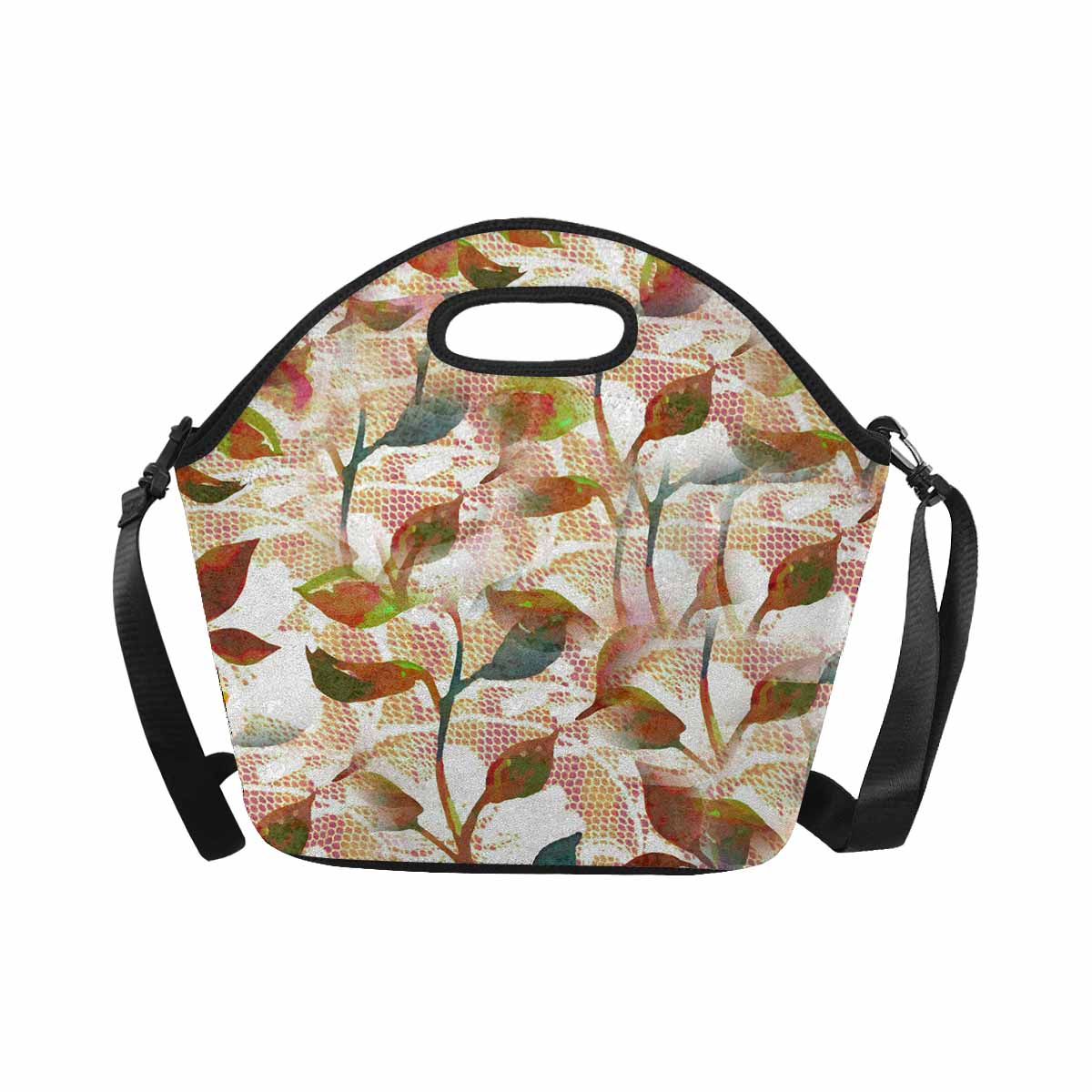 Victorian lace print insulated lunch bag, design 52