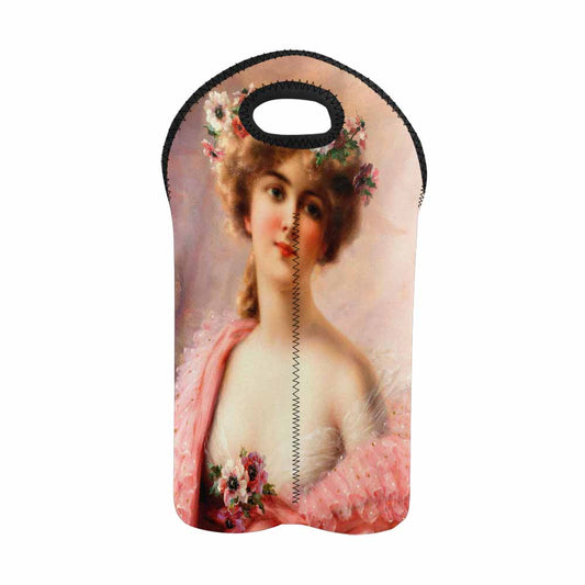 Victorian lady design 2 Bottle wine bag, Young Girl with Anemones