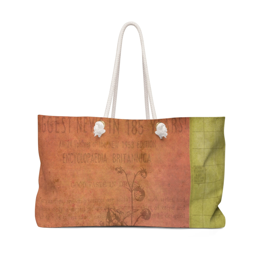 Antique General print weekender bag, casual tote, design 31