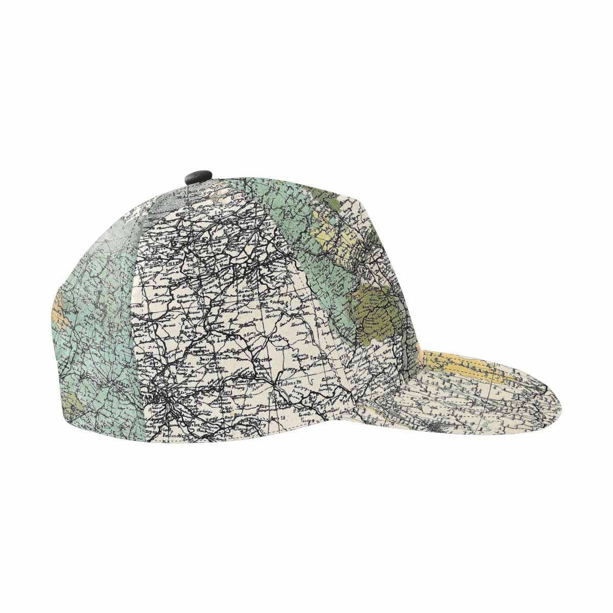 Antique Map design mens or womens deep snapback cap, trucker hat, Design 18
