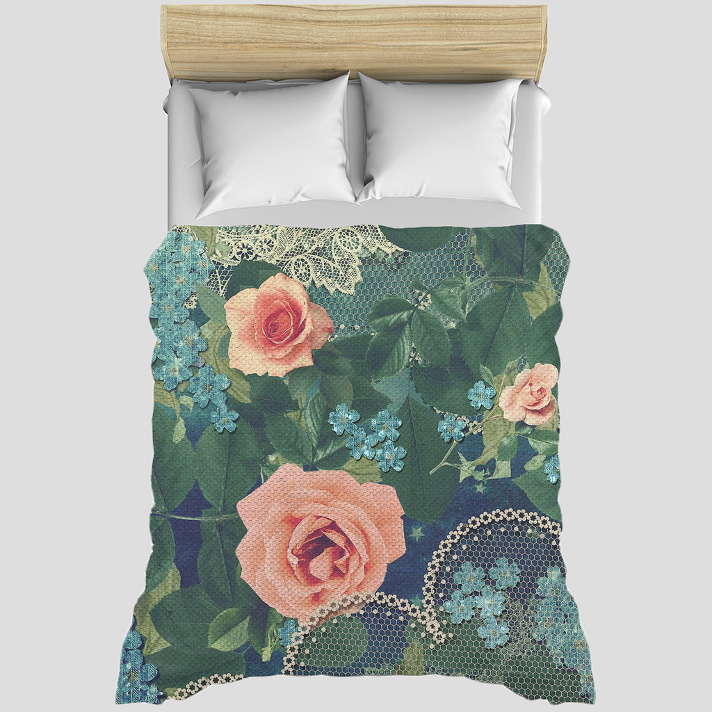 Victorian lace duvet cover, King, queen or twin, Design 01