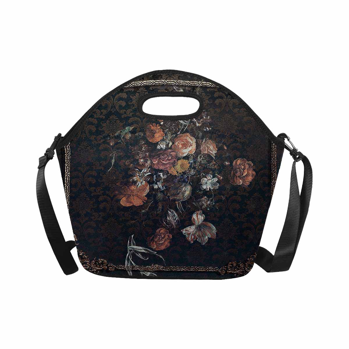 Antique general print, insulated lunch bag, design 08