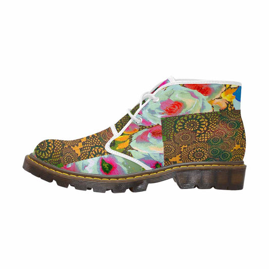 Lace Print, Cute comfy womens Chukka boots, design 15
