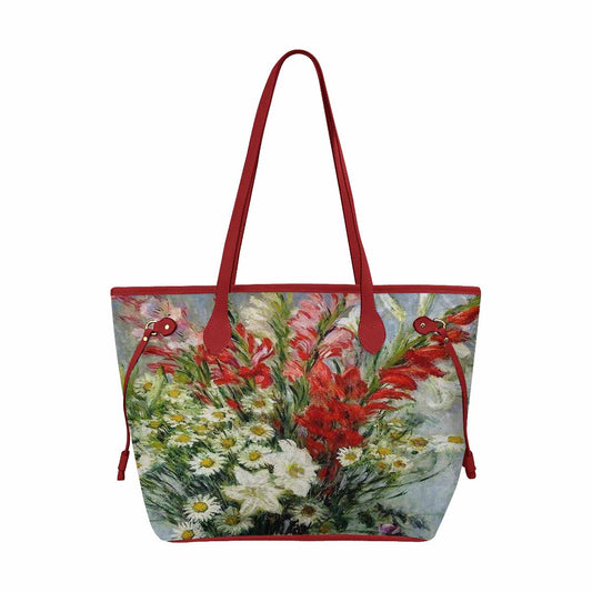 Vintage Floral Handbag, Classic Handbag, Mod 1695361 Design 43, RED TRIM