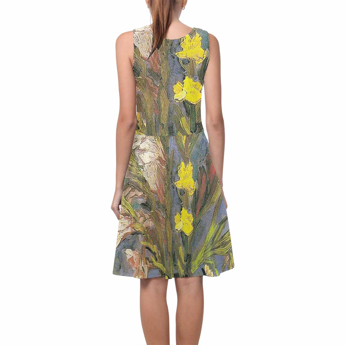 Vintage floral short summer flare dress,  XS to 3XL plus size, model D09534 Design 59