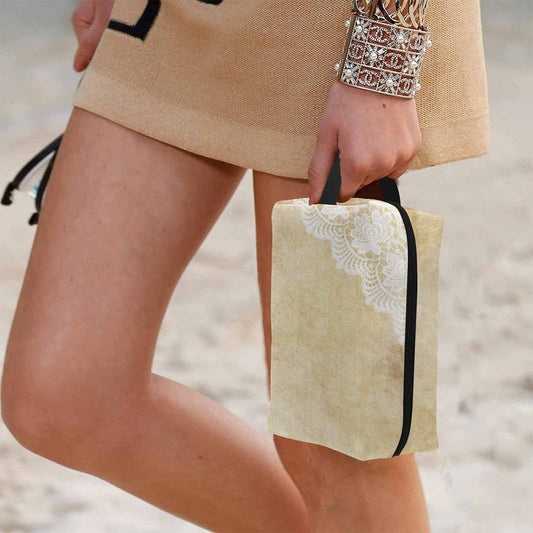 Victorian lace print toiletry comestic bag, design 29