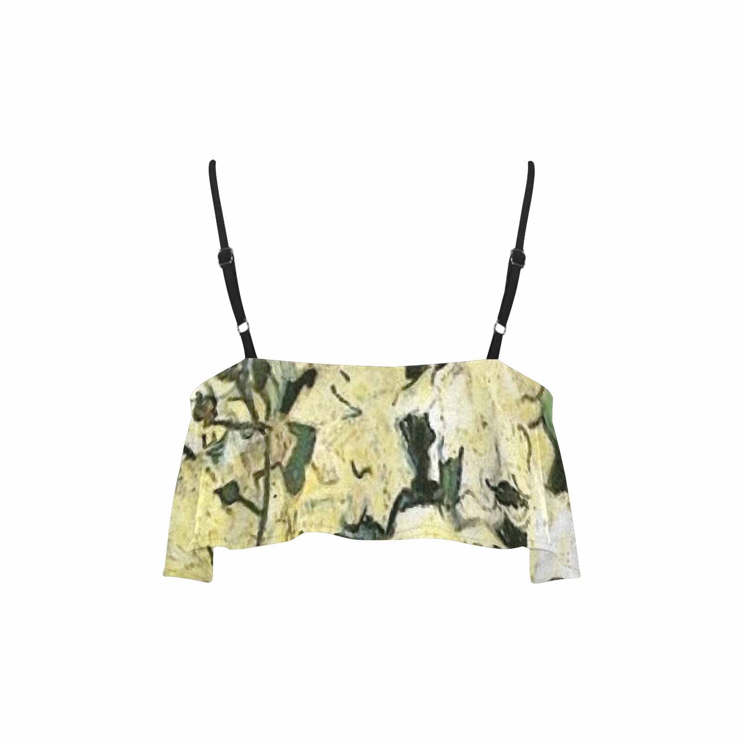 Vintage floral flounce bikini top, Design 55