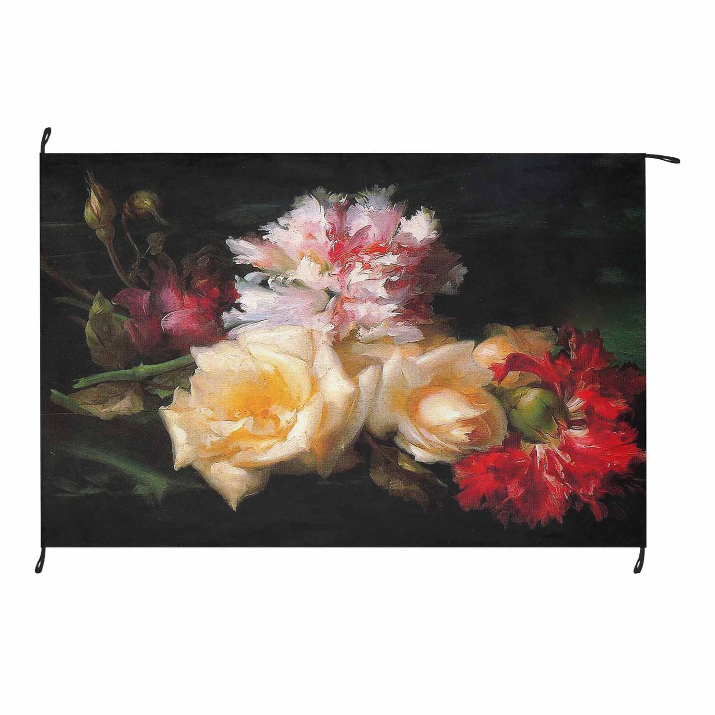 Vintage Floral waterproof picnic mat, 81 x 55in, Design 30