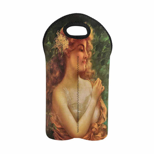 Victorian lady design 2 Bottle wine bag, Young Woman with a Dragonfly