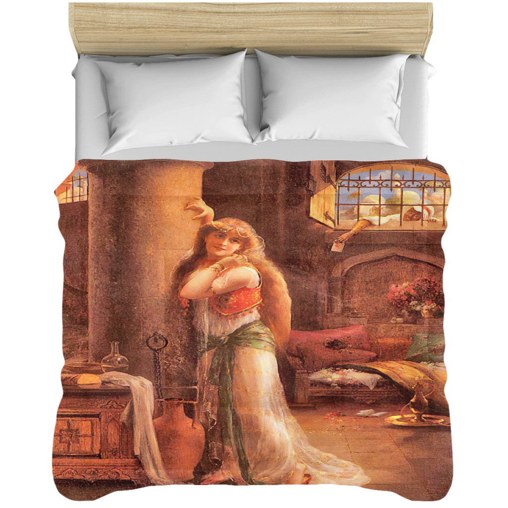 Victorian lady design comforter, twin, twin XL, queen or king, The Secret Message