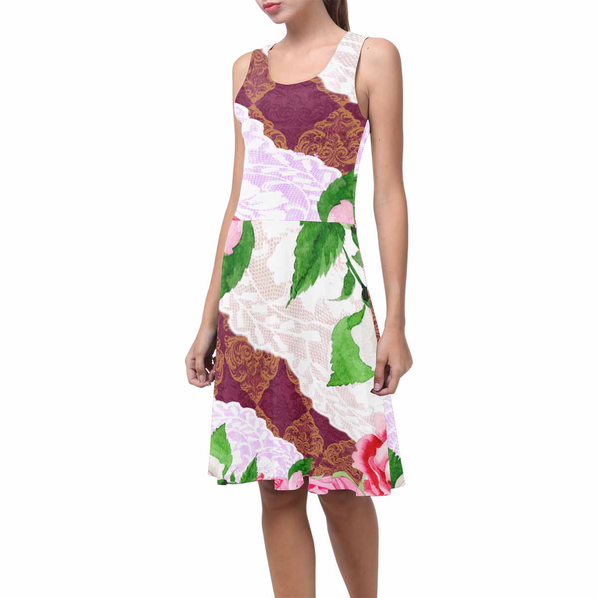 Victorian printed lace summer dress, Design 19