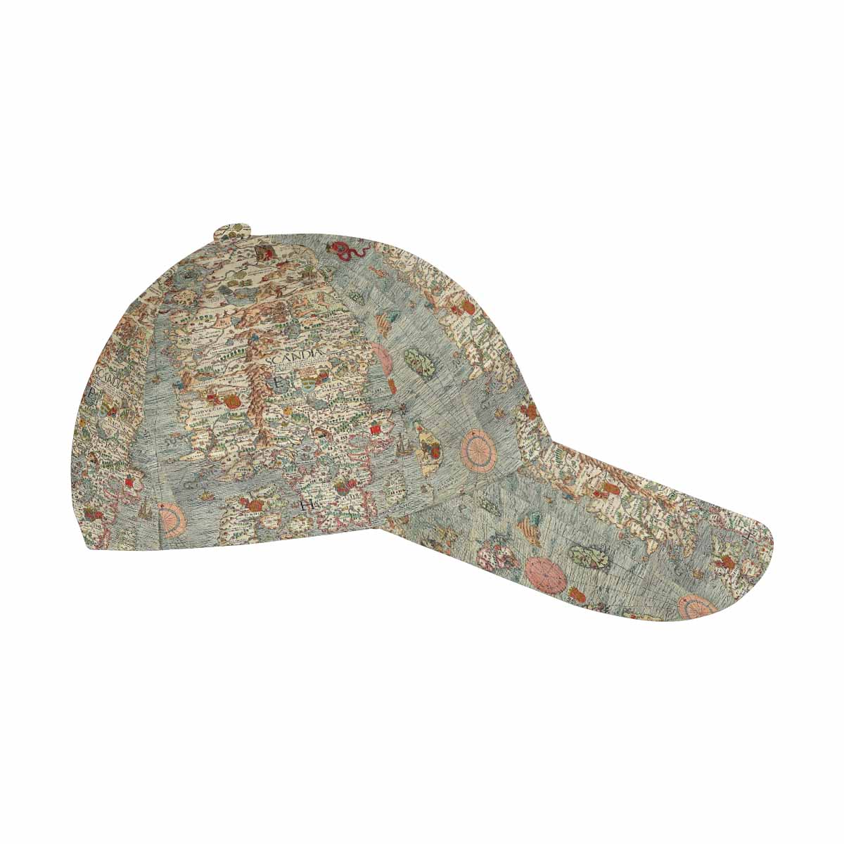 Antique Map design dad cap, trucker hat, Design 15