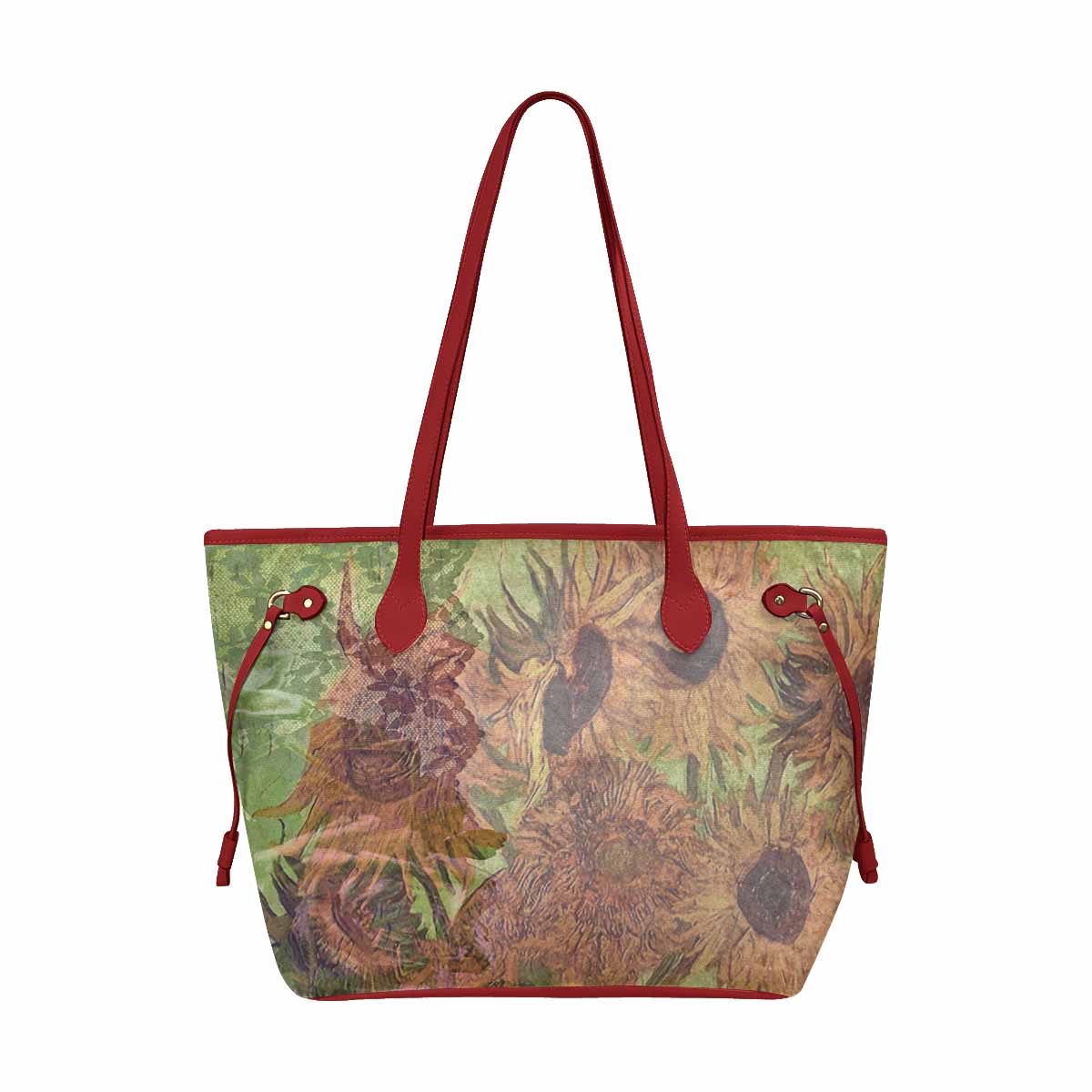 Vintage Floral Handbag, Classic Handbag, Mod 1695361, Design 48xx RED TRIM