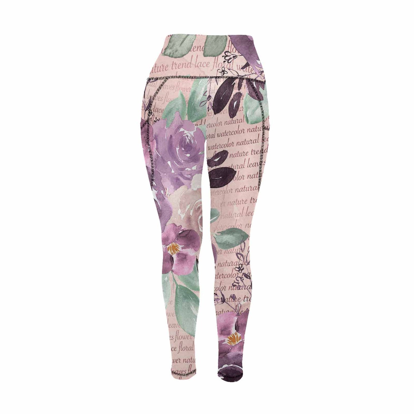 Floral 2, active wear leggings, outside surge, design 38