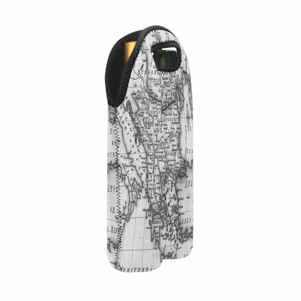 2 Bottle Antique map wine bag,Design 20