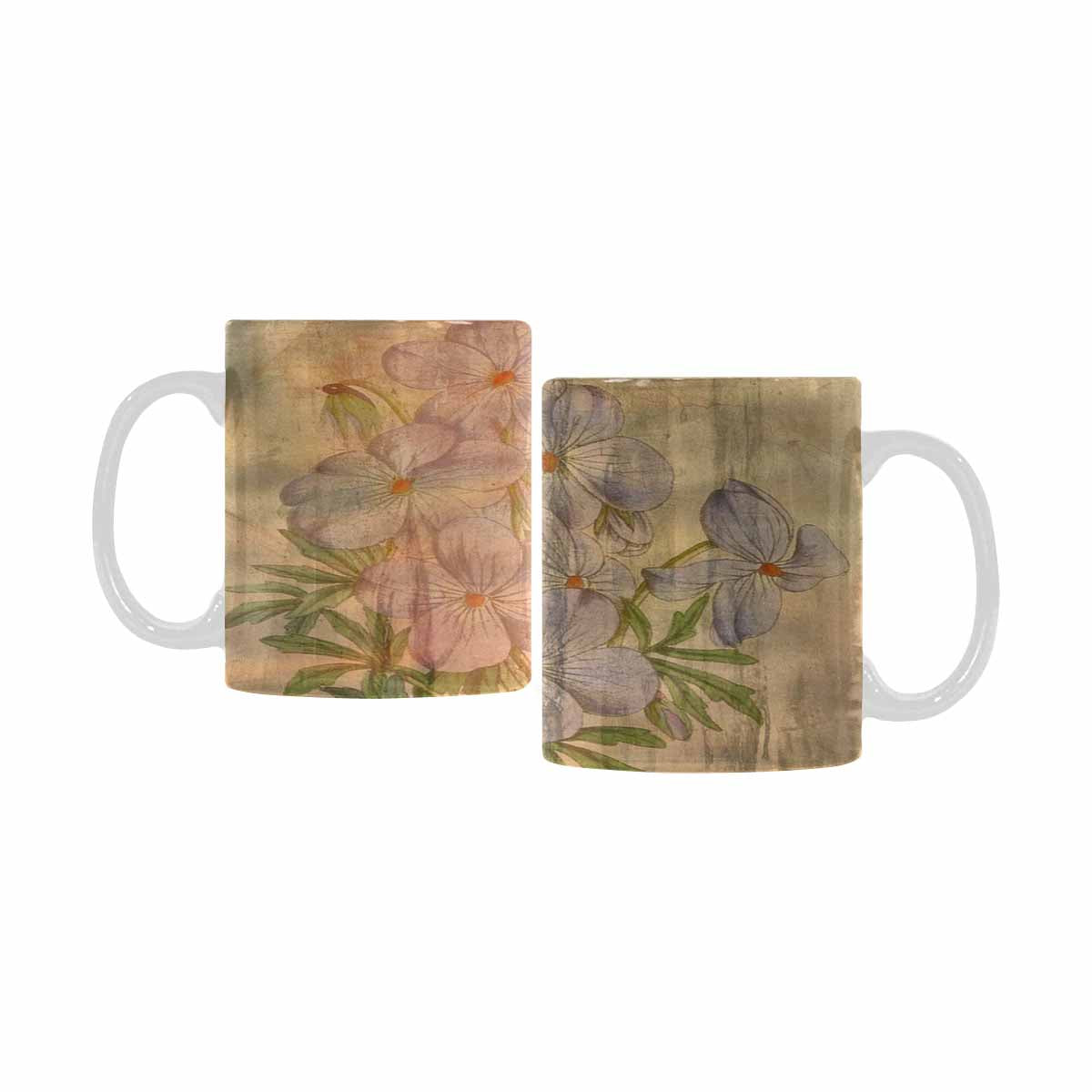 Vintage floral coffee mug or tea cup, Design 13xx
