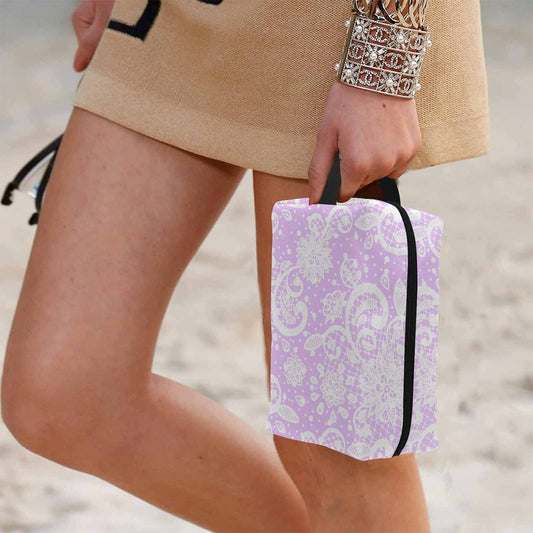 Victorian lace print toiletry comestic bag, design 06