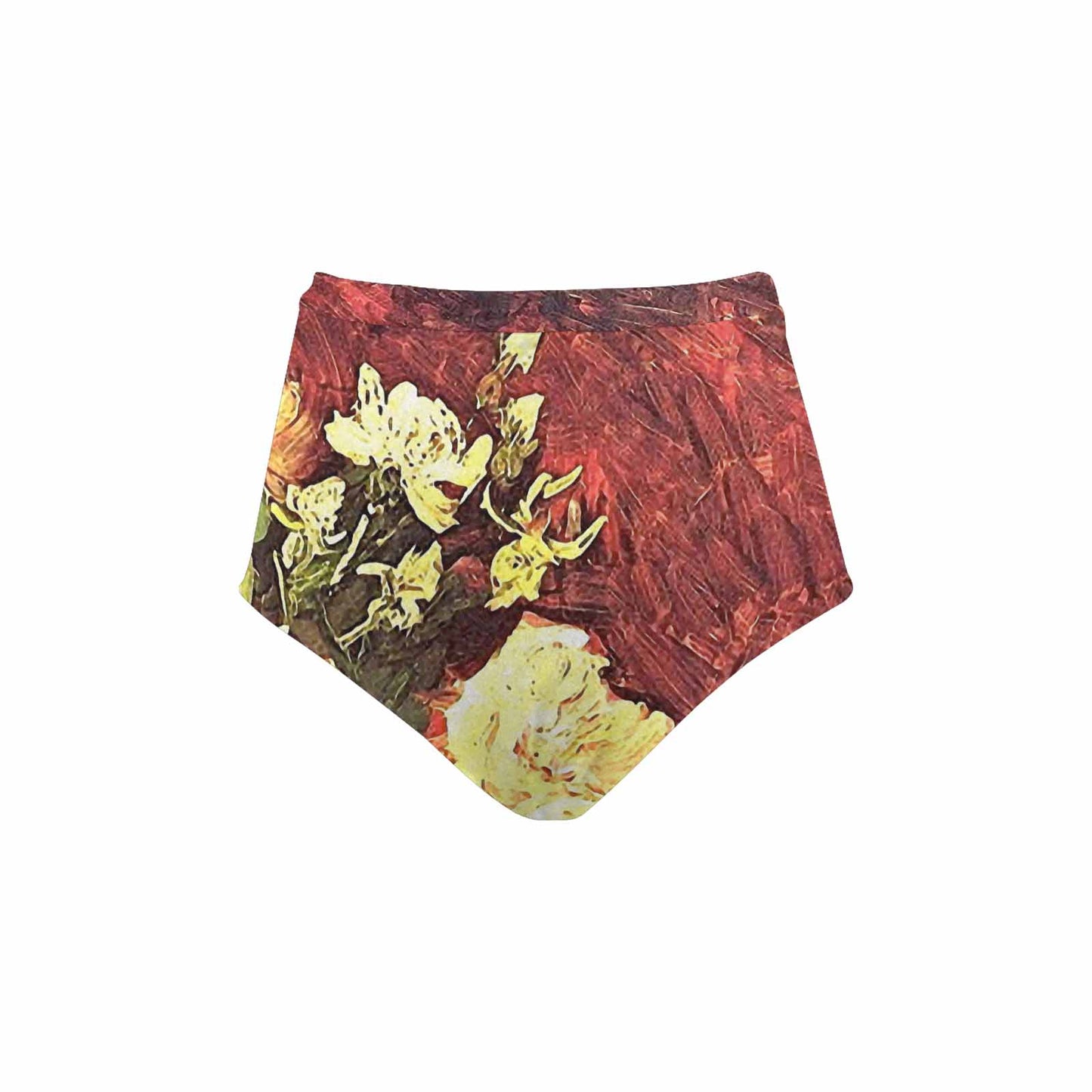 Vintage floral High waist bikini bottom, Design 27