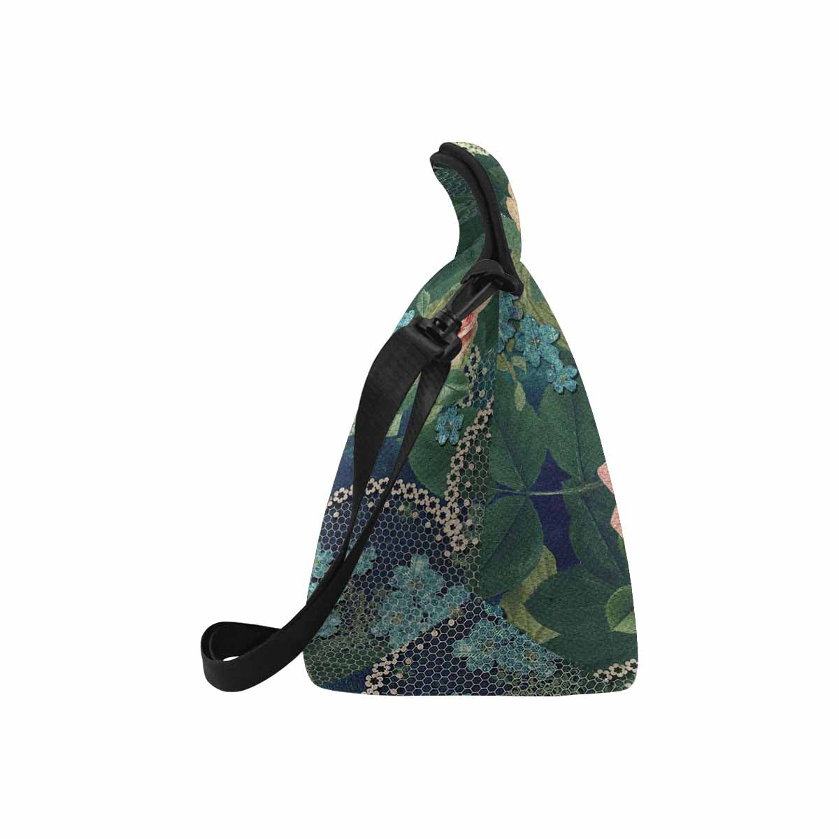 Victorian lace print insulated lunch bag, design 01