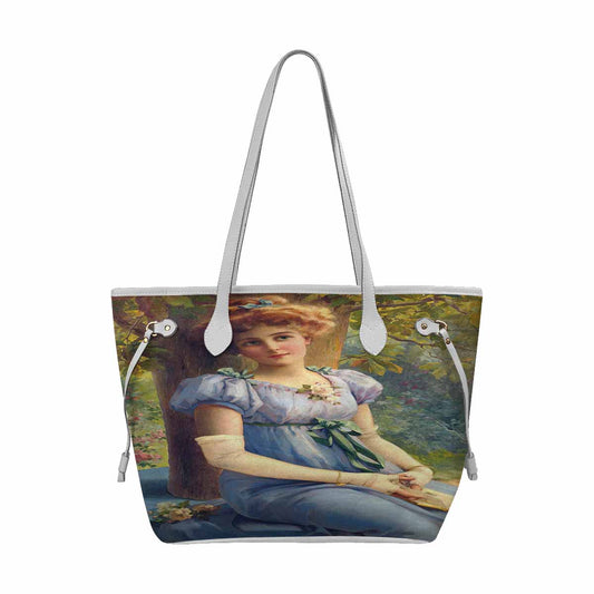 Victorian Lady Design Handbag, Model 1695361, A Sweet Glance, WHITE TRIM