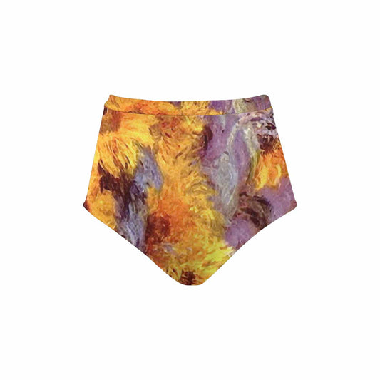 Vintage floral High waist bikini bottom, Design 49