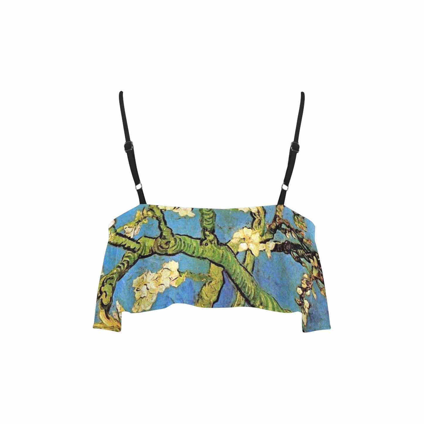 Vintage floral flounce bikini top, Design 20