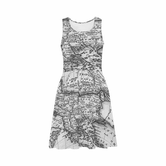 Antique Map casual summer dress, MODEL 09534, design 13
