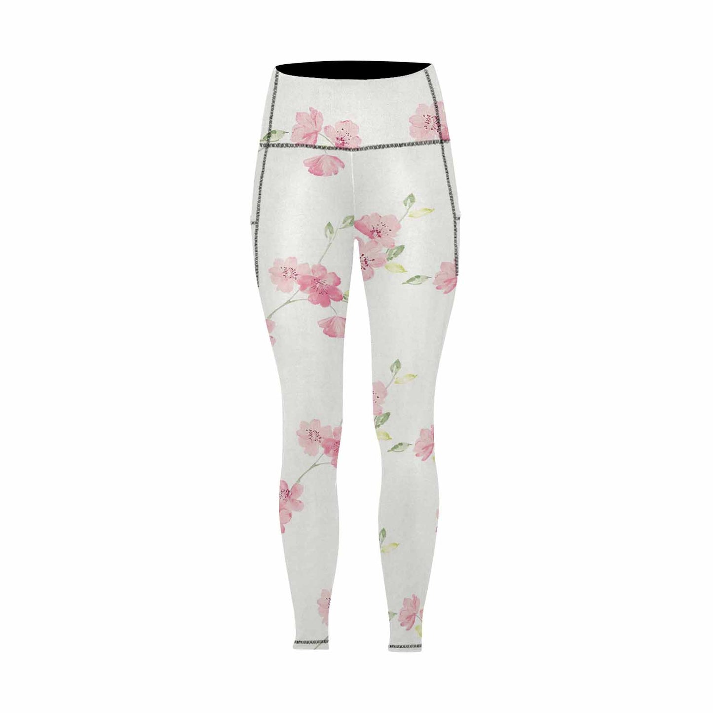 Floral 2, active wear leggings, outside surge, design 18