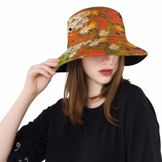 Vintage floral unisex bucket boonie Hat, outdoors hat, Design 60