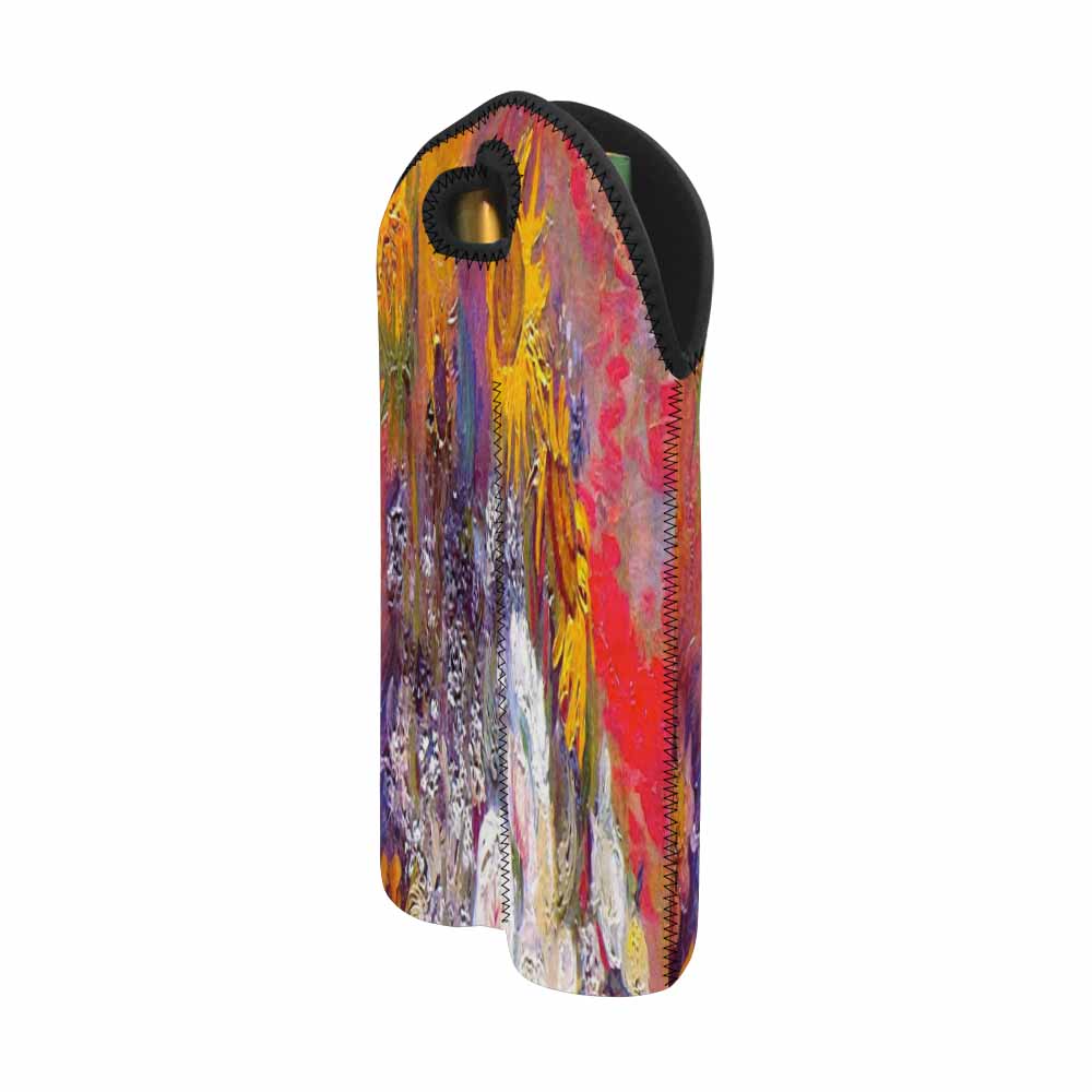 Vintage floral 2 bottle wine bag, Design 54
