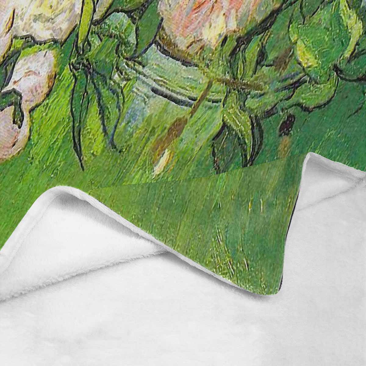 Vintage Floral BLANKET, LARGE 60 in x 80 in, Design 06 C50
