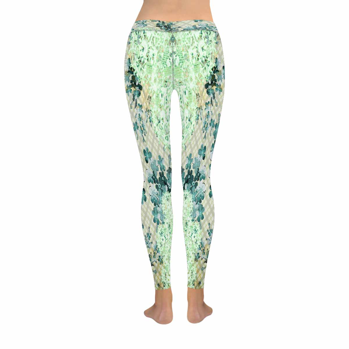 Victorian lace print low rise leggings, design 53