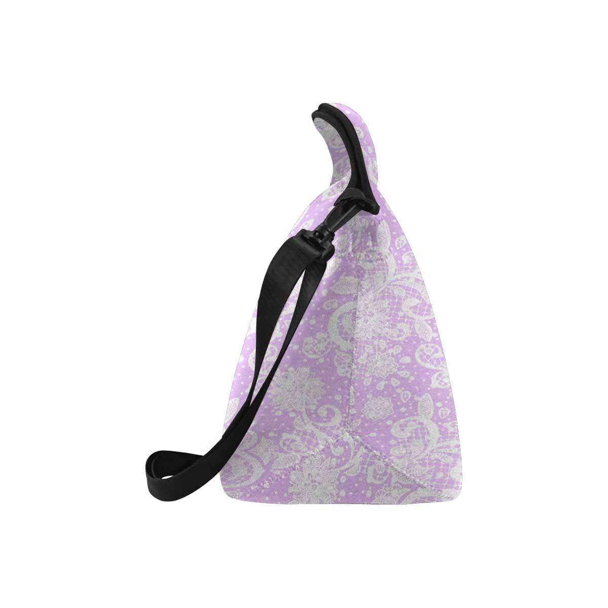 Victorian lace print insulated lunch bag, design 06