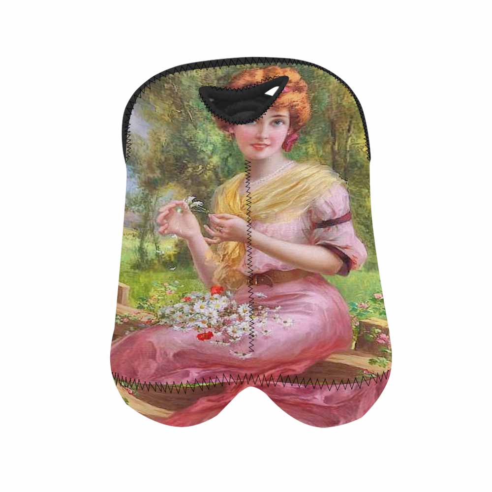 Victorian lady design 2 Bottle wine bag, lady in pink